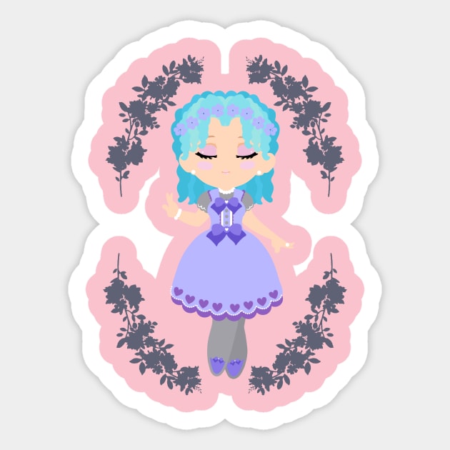 Elegant Gothic Lolita 1 Sticker by GrannyPomshka